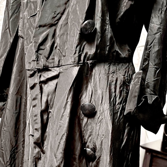 Vintage 1950's housewife dress fit & flare black button down front Small - Picture 7 of 13